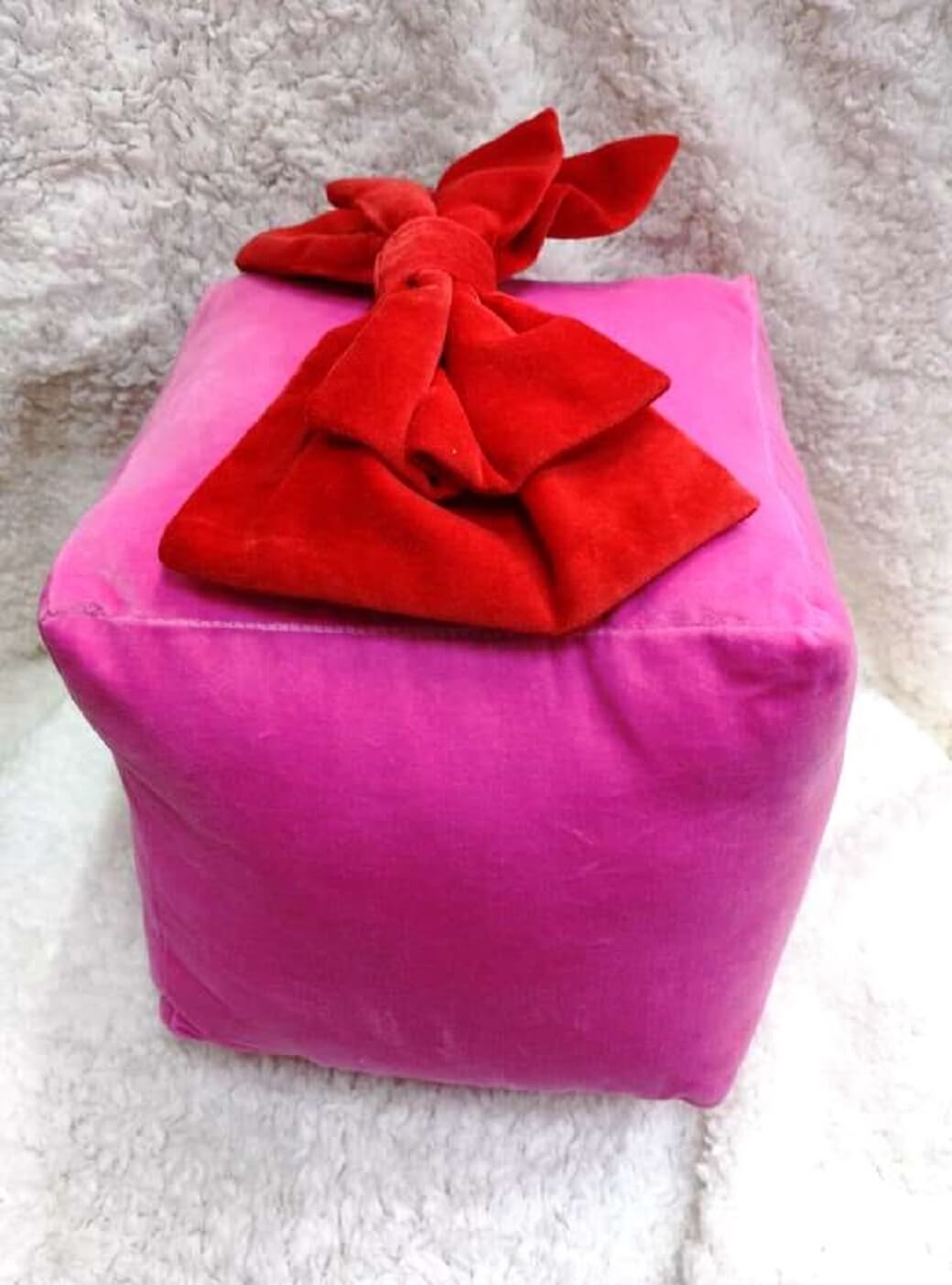 Luxurious Velvet Christmas Gift Box Pillow
