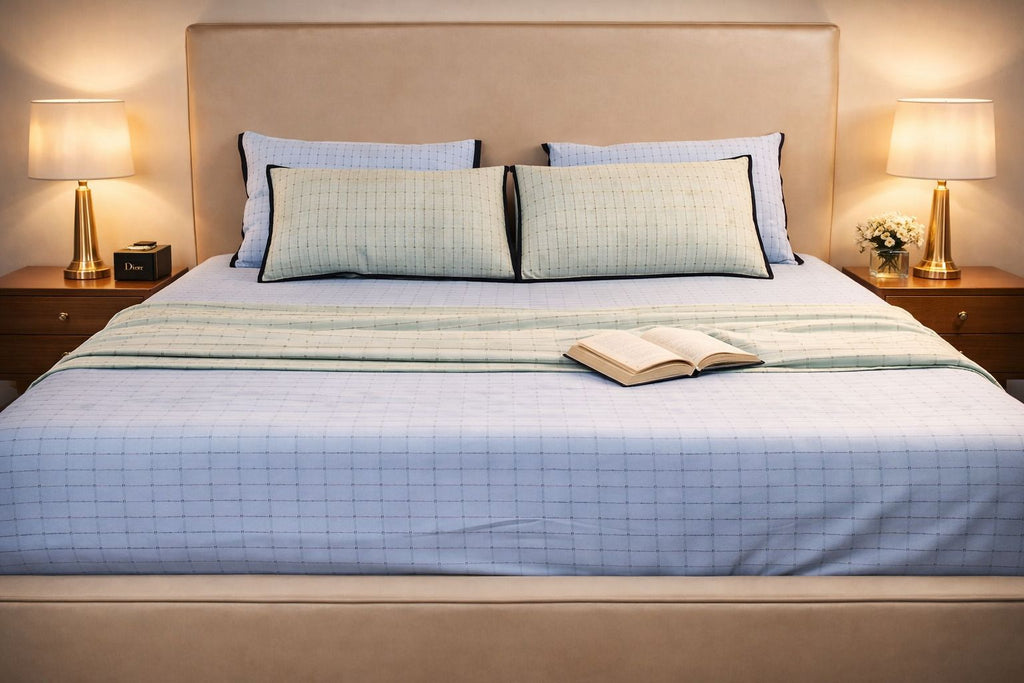 EcruE Luxury Cotton Ribbed Bed Cover