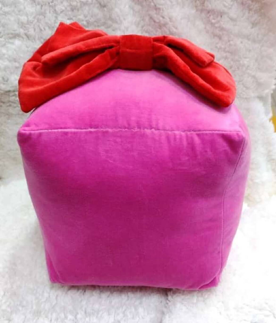 Luxurious Velvet Christmas Gift Box Pillow