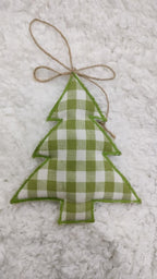 Rustic Gingham Christmas Tree Hanging Ornament