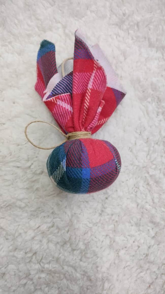 Rustic Plaid Fabric Bundle Hanging Ornament
