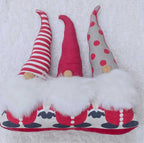 Whimsical Santa/Gnome Trio Character Pillow