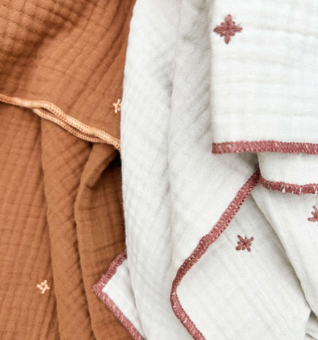 Premium 4-Layer Cotton Gauze Star Embroidered Dohar