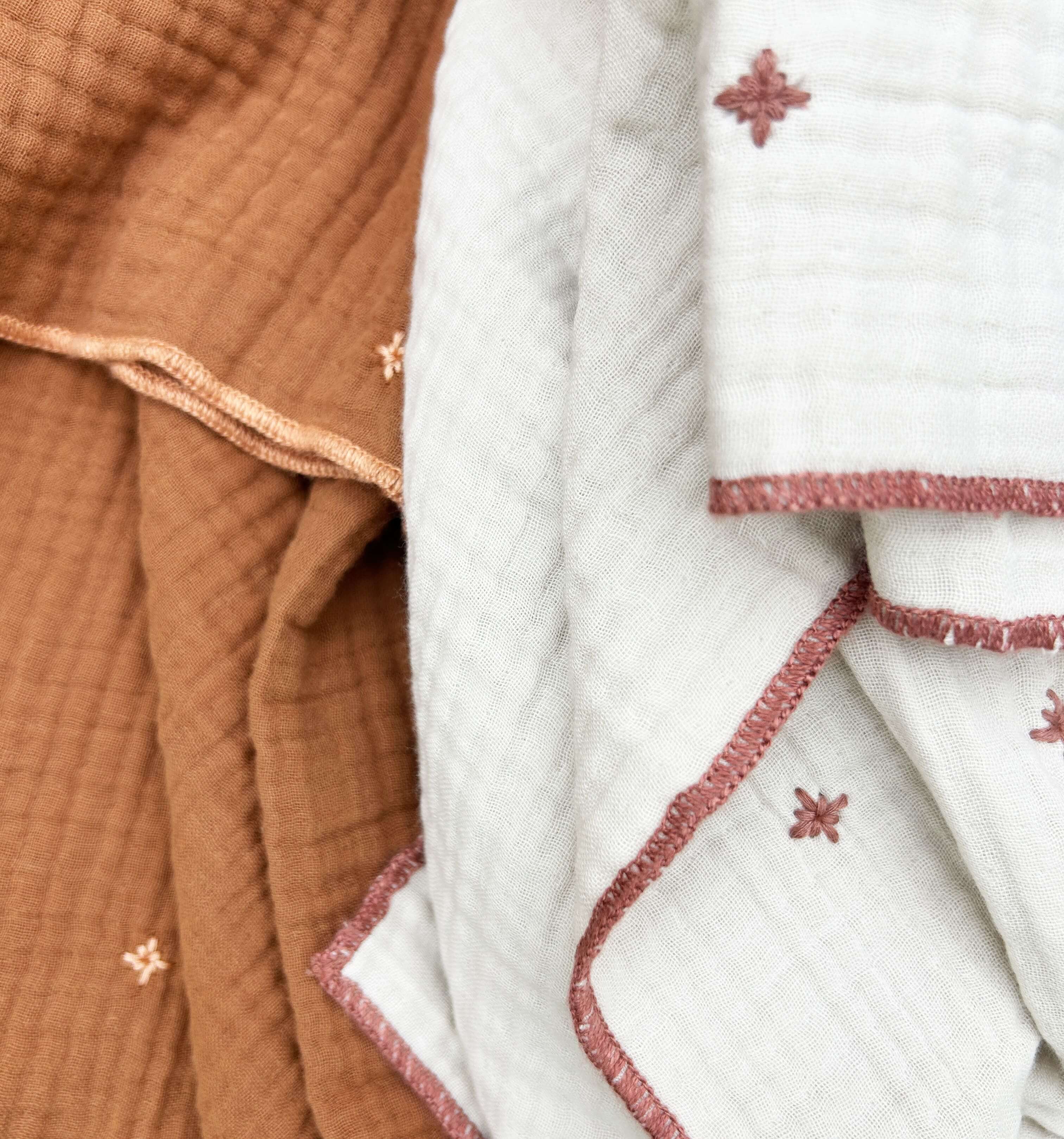Premium 4-Layer Cotton Gauze Star Embroidered Dohar