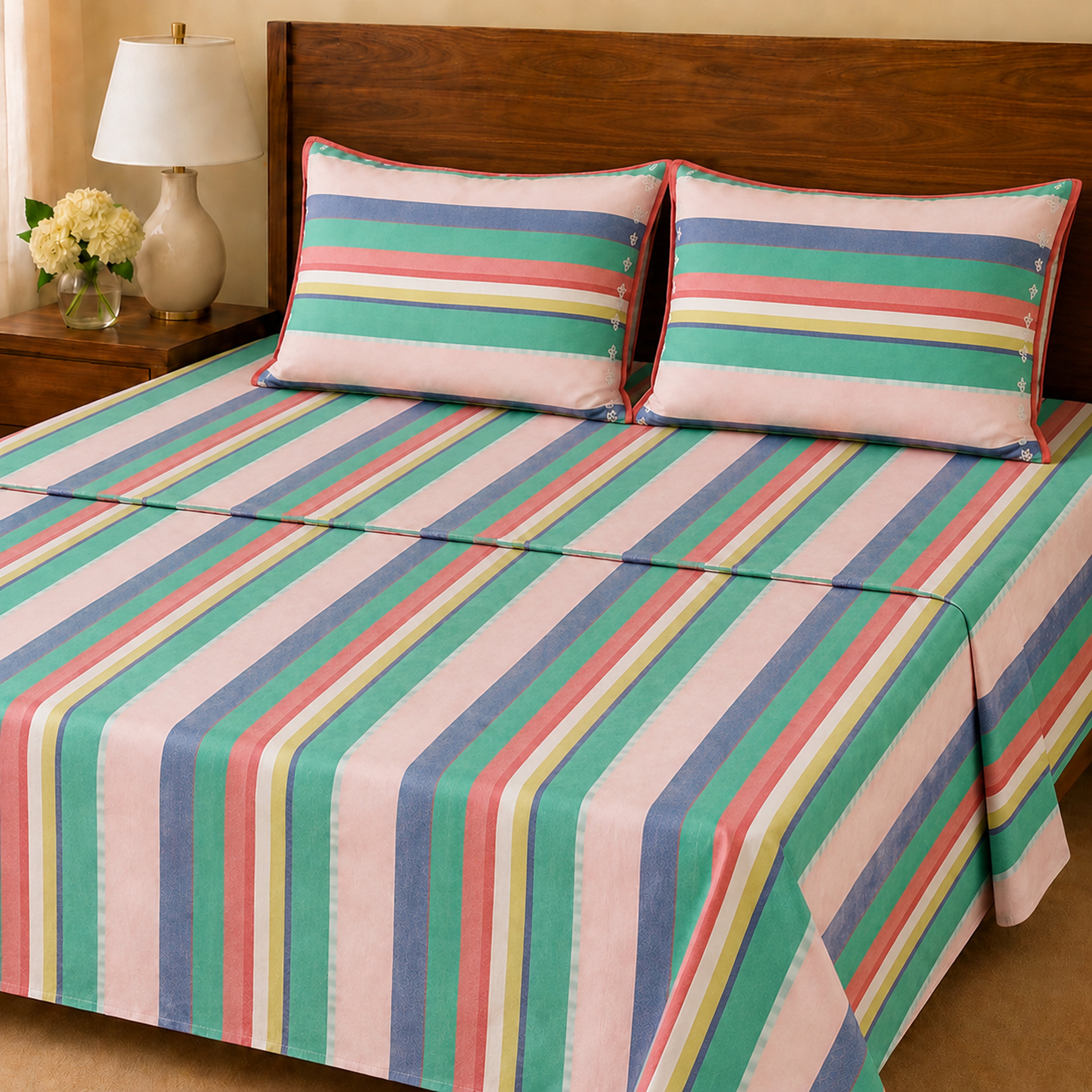 Heritage Yarn-Dyed Striped Cotton Flat Bed Sheet Set