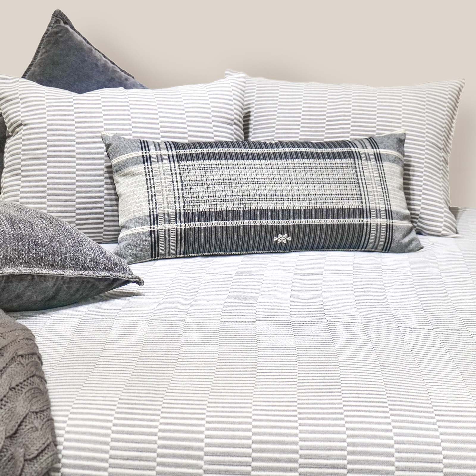 Grey Texture Woven Bed Cover EcruE